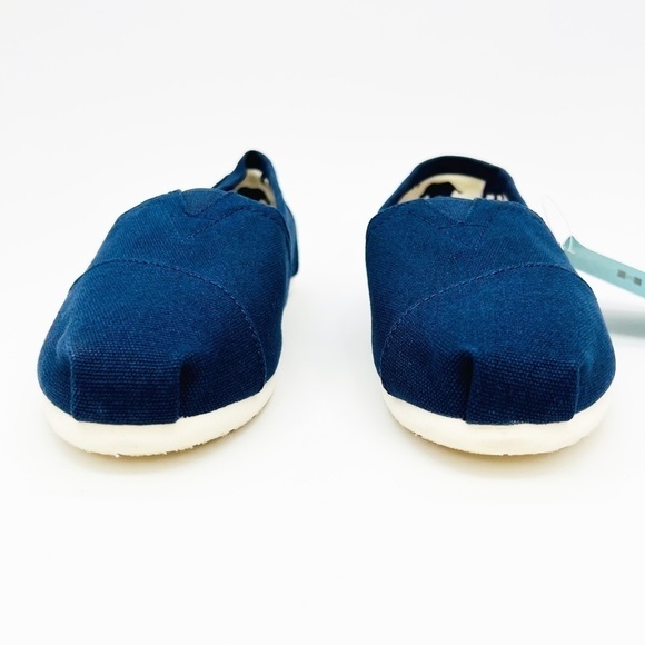 Toms Shoes Alpargata Recycled Cotton Canvas Slip-on Flats Size 6.5 Navy Blue New - Picture 3 of 10